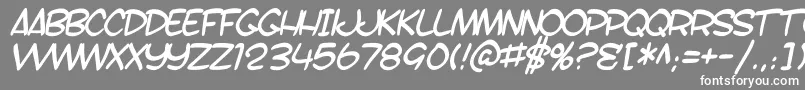 SfToontimeBItalic Font – White Fonts on Gray Background