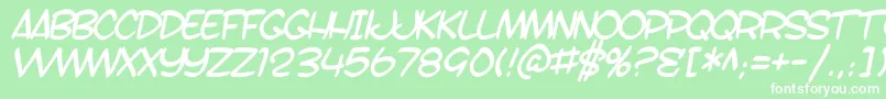 SfToontimeBItalic Font – White Fonts on Green Background