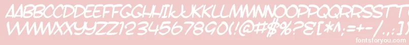 Шрифт SfToontimeBItalic – белые шрифты на розовом фоне