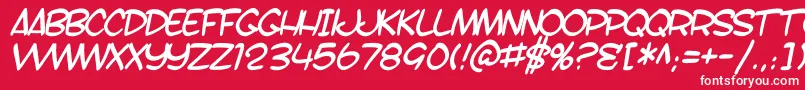 SfToontimeBItalic Font – White Fonts on Red Background