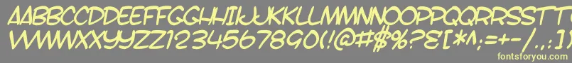 More about SfToontimeBItalic Font SfToontimeBItalic Font – Yellow Fonts on Gray Background
