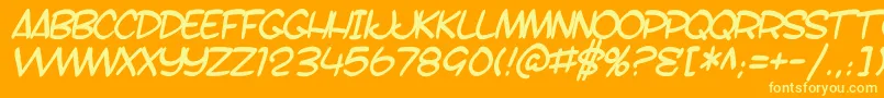 SfToontimeBItalic Font – Yellow Fonts on Orange Background