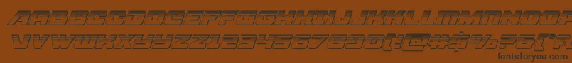 Aircruiserplatital-Schriftart – Schwarze Schriften auf braunem Hintergrund