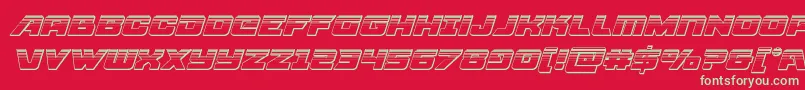フォントAircruiserplatital – 赤い背景に緑の文字