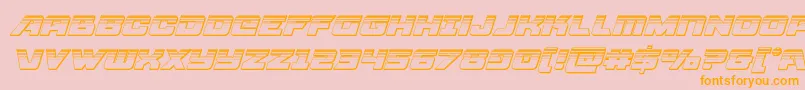 Aircruiserplatital-Schriftart – Orangefarbene Schriften auf rosa Hintergrund
