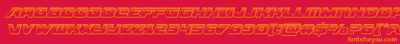 フォントAircruiserplatital – 赤い背景にオレンジの文字