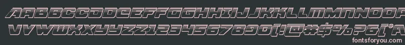 Aircruiserplatital-Schriftart – Rosa Schriften auf schwarzem Hintergrund