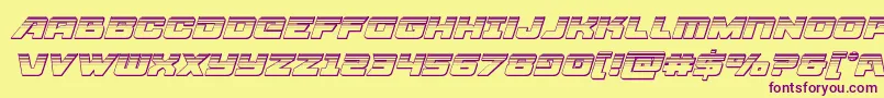 Aircruiserplatital Font – Purple Fonts on Yellow Background