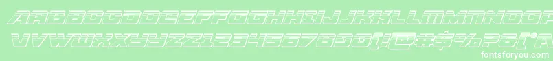 Fonte Aircruiserplatital – fontes brancas em um fundo verde