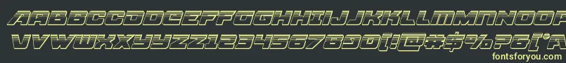 Weitere Informationen zur Aircruiserplatital-Schriftart Aircruiserplatital-Schriftart – Gelbe Schriften auf schwarzem Hintergrund