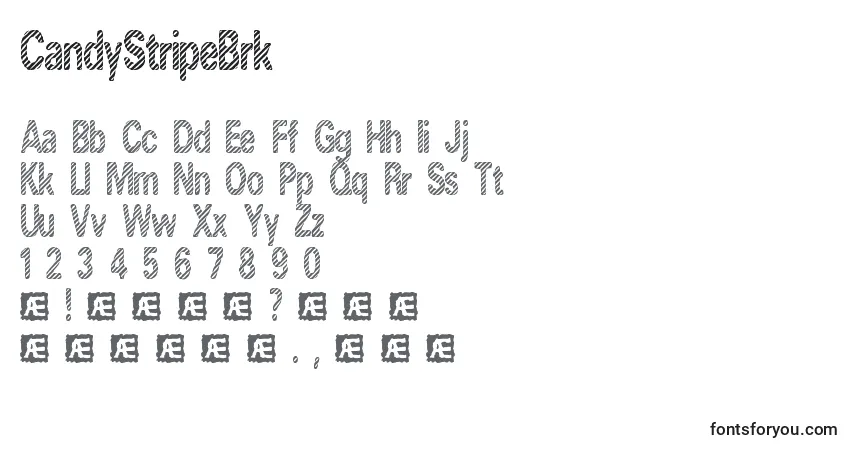 A fonte CandyStripeBrk – alfabeto, números, caracteres especiais