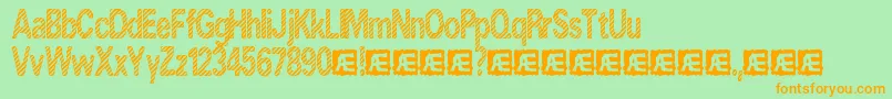 CandyStripeBrk Font – Orange Fonts on Green Background