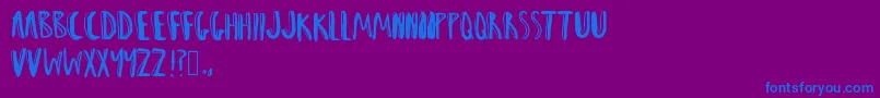 フォントWoah – 紫色の背景に青い文字