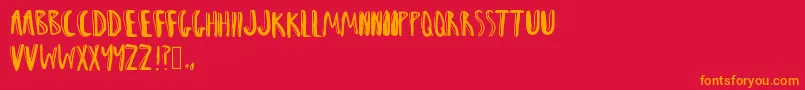 Woah Font – Orange Fonts on Red Background