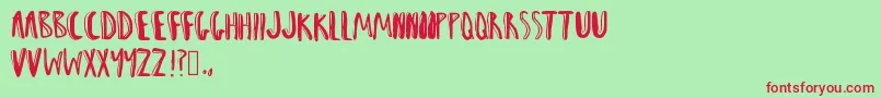 Woah Font – Red Fonts on Green Background
