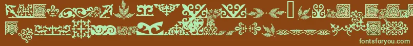Asylbekm31kazoju.Kz-Schriftart – Grüne Schriften auf braunem Hintergrund