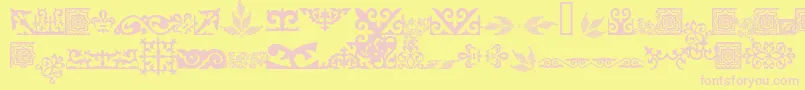 フォントAsylbekm31kazoju.Kz – ピンクのフォント、黄色の背景
