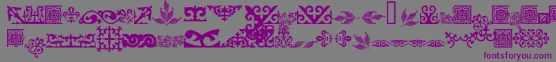 フォントAsylbekm31kazoju.Kz – 紫色のフォント、灰色の背景