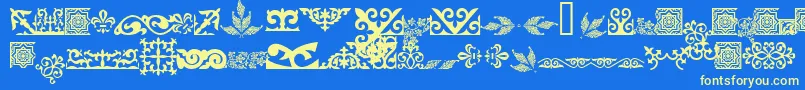 Asylbekm31kazoju.Kz Font – Yellow Fonts on Blue Background