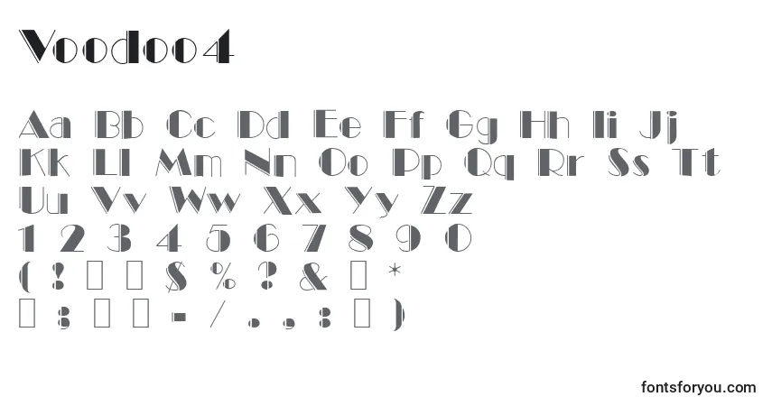 Czcionka Voodoo4 – alfabet, cyfry, specjalne znaki