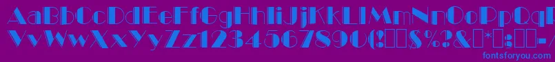 Voodoo4-Schriftart – Blaue Schriften auf violettem Hintergrund