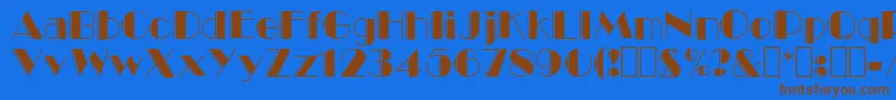 Voodoo4 Font – Brown Fonts on Blue Background