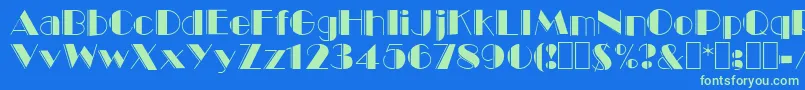 Voodoo4 Font – Green Fonts on Blue Background