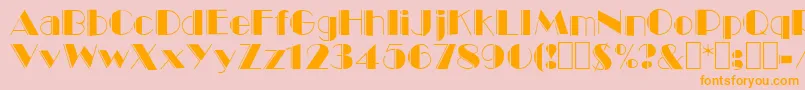 Voodoo4-Schriftart – Orangefarbene Schriften auf rosa Hintergrund