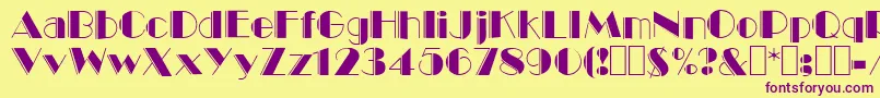 Voodoo4 Font – Purple Fonts on Yellow Background