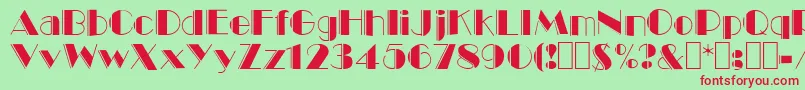 Voodoo4 Font – Red Fonts on Green Background