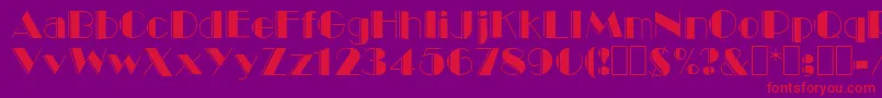 Voodoo4-Schriftart – Rote Schriften auf violettem Hintergrund