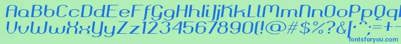 フォントOkolaks – 青い文字は緑の背景です。