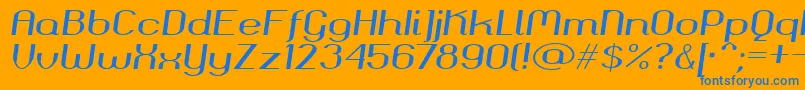 フォントOkolaks – オレンジの背景に青い文字