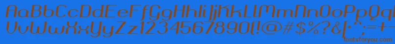 Okolaks Font – Brown Fonts on Blue Background