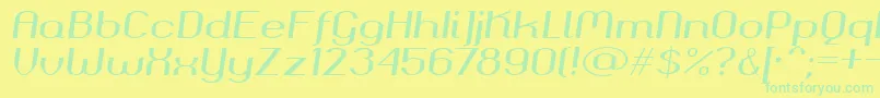 フォントOkolaks – 黄色い背景に緑の文字