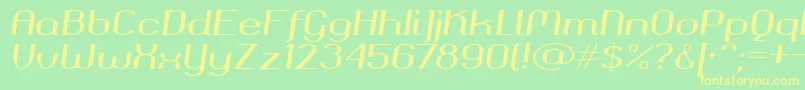 Okolaks Font – Yellow Fonts on Green Background