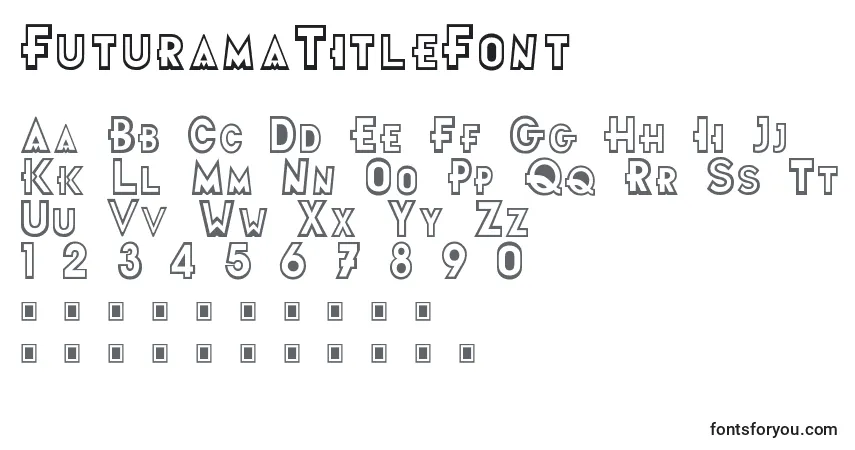FuturamaTitleFont-fontti – aakkoset, numerot, erikoismerkit