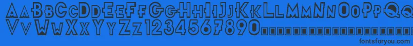 Шрифт FuturamaTitleFont – чёрные шрифты на синем фоне