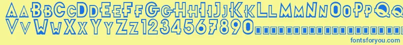 フォントFuturamaTitleFont – 青い文字が黄色の背景にあります。