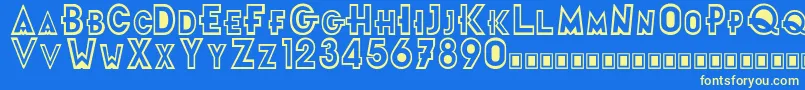 FuturamaTitleFont Font – Yellow Fonts on Blue Background