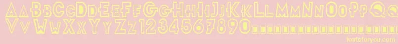 FuturamaTitleFont Font – Yellow Fonts on Pink Background