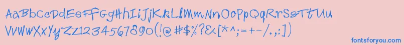 Croak Font – Blue Fonts on Pink Background