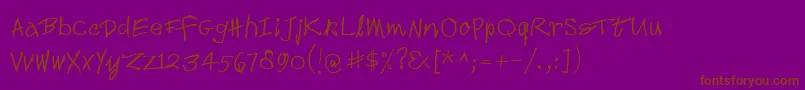 Croak-Schriftart – Braune Schriften auf violettem Hintergrund