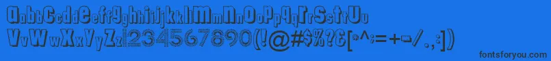 Tungfontalpha003 Font – Black Fonts on Blue Background