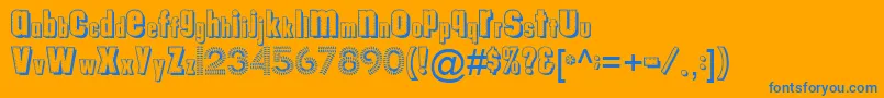 Tungfontalpha003 Font – Blue Fonts on Orange Background