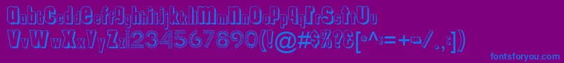 Tungfontalpha003-Schriftart – Blaue Schriften auf violettem Hintergrund