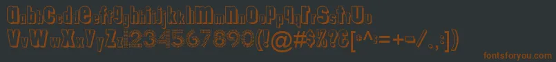 Tungfontalpha003-fontti – ruskeat fontit mustalla taustalla