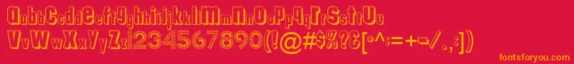 Tungfontalpha003 Font – Orange Fonts on Red Background