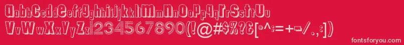 Tungfontalpha003 Font – Pink Fonts on Red Background