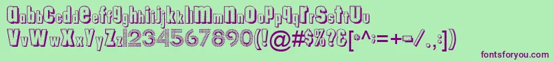 Tungfontalpha003 Font – Purple Fonts on Green Background